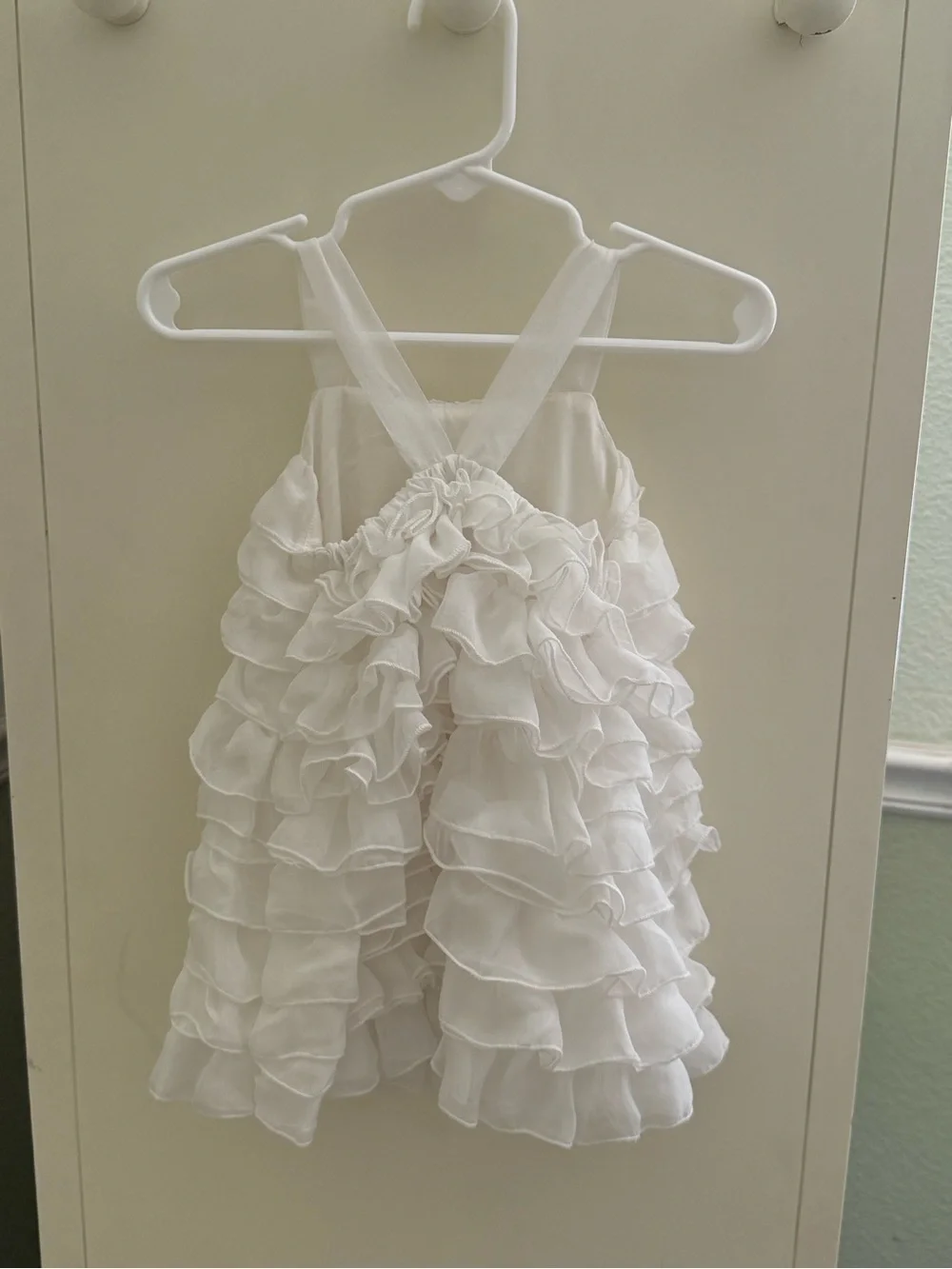 Isobella & Chloe White Ruffle Tiered Girls Dress